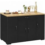 Hitsuki Aparador Comedor Mueble Almacenaje Negro Estrecho 110×30×70cm