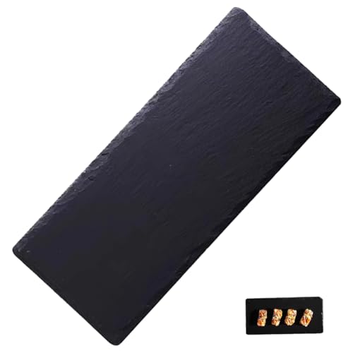 Plato rectangular de pizarra negra Baluue 30x10 cm miniatura 1