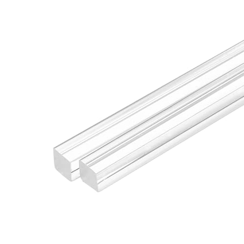 Image of MECCANIXITY 2pcs Acrylic Square Rods 13 /16 inch x 8 inch Clear Acrylic Dowel Rods Sticks Acrylic Plastic Sticks Strip for DIY Crafts Lighting Gardening Decorations - 20mm x 200mm