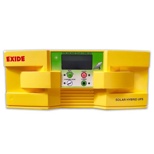 Image of Exide1100 Solar Hybrid UPS Inverter, Pure Sine Wave Output, LCD Display, Dual Mode Operation