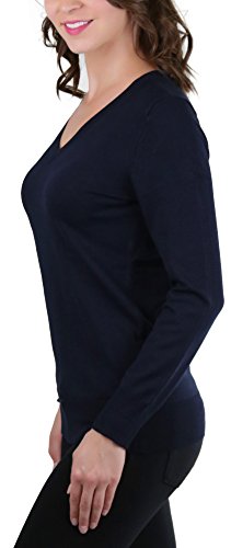 Image of ToBeInStyle Women's Classic Long Sleeve V-Neck Pullover Sweater