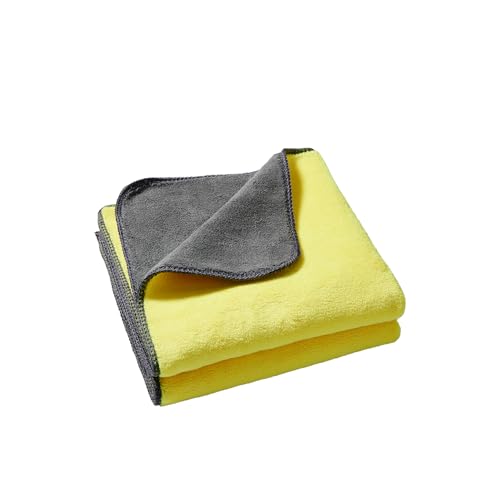 AmazonBasics Microfiber Cleaning Cloth | 800 GSM | Ultra Soft | Super Absorbent | Reusable | Pack of 2 (Multicolor) - 40cm X 40cm (Image - 1)