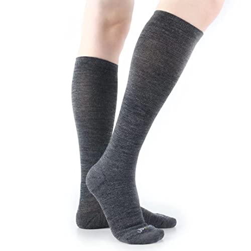 Image of ja vie Ultra Warm Merino Wool Compression Socks for Men & Women Cushion Crew Socks for Running Cycling Travel (15-20mmHg)
