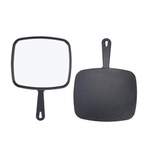 BIUDECO Professional Handheld Hairdressers Mirror with Handle Ergonomic Design for Salon Home Use for Styling Makeup Classic Black Finish