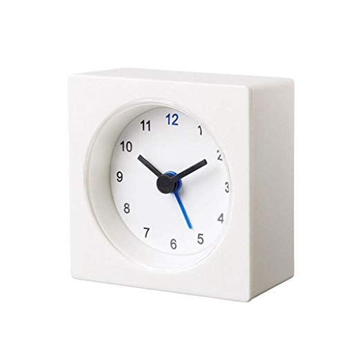 DHCZZRS774 Pendulettes de Bureau Quartz Petit Réveil Réglage Simple, Exquis Mini Horloge D'étude Chambre Blanc Horloge à Poser Cover