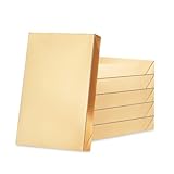 HAPPY POTATO 6 Gift Boxes with Lids 11x8.5x1.5 Inches Gold Shirt Boxes Gift Boxes for Clothes Gift Wrap Boxes (Grain Texture Gold)