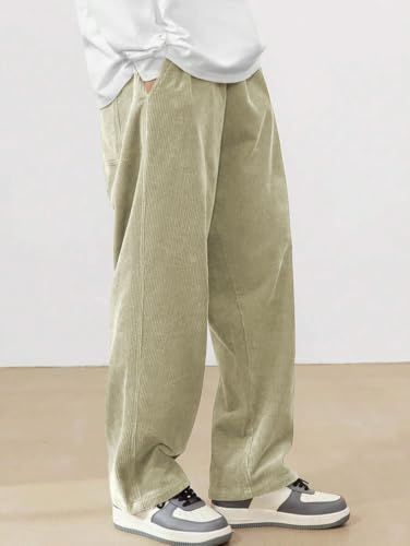 Image of ZAFUL Men's Corduroy Straight Leg Loose Fit Casual Pants