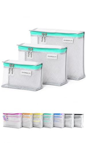 Travel-Toiletry-Bag-Set-of-3-Clear-TSA-Approved-Aqua Travel Toiletry Bag Set of 3 - Clear TSA Approved, Aqua - Image 1