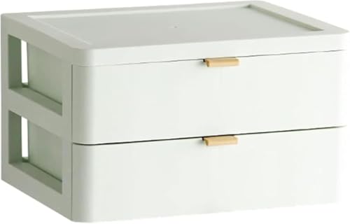 Livmorx 文房具 机上 化粧品収納ケース ボックス 引き出し 小物入れ引き出し (2層,グリーン)