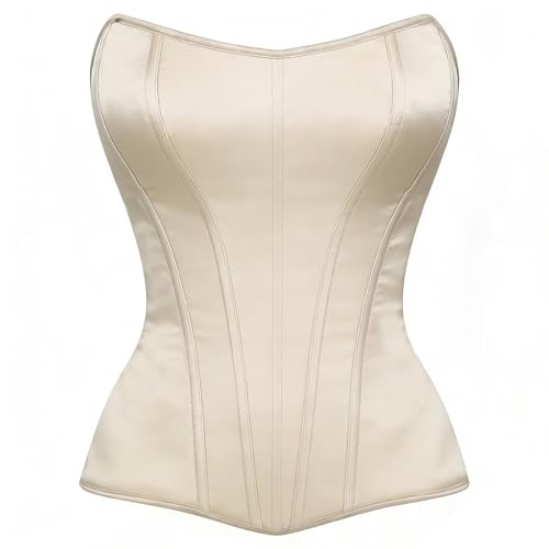 HEBEBRIDAL Renaissance Satin Bustier Tops for Women Vintage Overbust Bodice