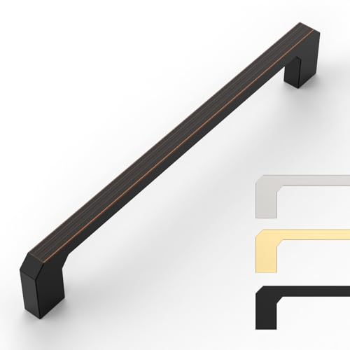9BUILD 10 Pack Oil Rubbed Bronze Cabinet Pulls 6.25 Inch Handles for Cabinets - Kitchen Hardware Drawer Pulls