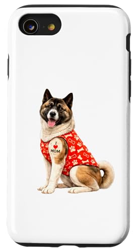 American Akita Dog Mom | I Love Mom ���킢���q�� �X�}�z�P�[�X iPhone SE (2020) / 7 / 8 �p