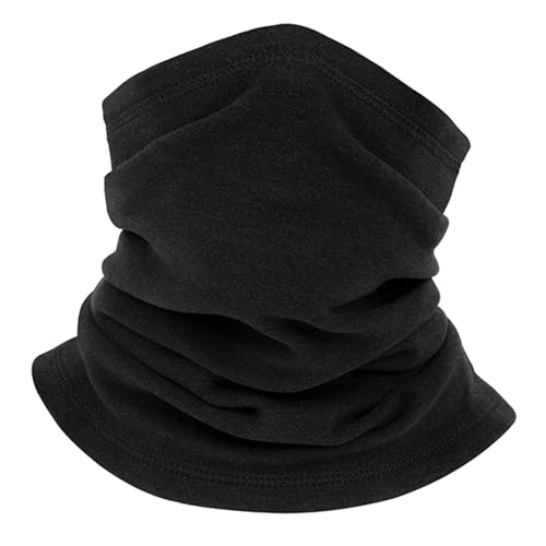 Generico Braga de cuello de invierno, braga de cuello de invierno, bufanda de esquí a prueba de viento, pañuelo facial exterior multifuncional elástico transpirable para deportes de frío, Negro