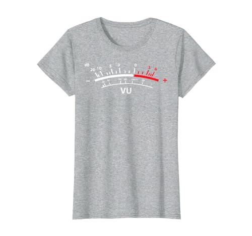 VU Meter dB DJ T-Shirt, Women, Heather Grey, X-Large