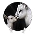 ZLYYXY Cute Goat Baby with Mother Round Wall Clock10in Wall Clocks for Living Room Decor Silent Non Ticking Wall Clocks Battery Operated