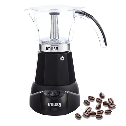 Imusa 6 or 3 Cup Electric Espresso Maker Black Coffee Machine for...