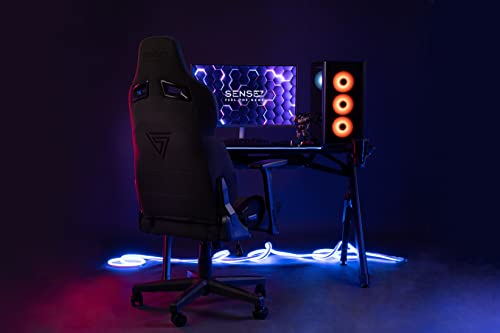 Miniatura 13 de Sense7 Silla Gaming Sentinel, Sillón Ergonómico Con Cojines Lumbares Ajustables, Ángulo De Inclinación Y Función De Balanceo, Silla De Oficina De Tela Para 150kg, Negro-Gris