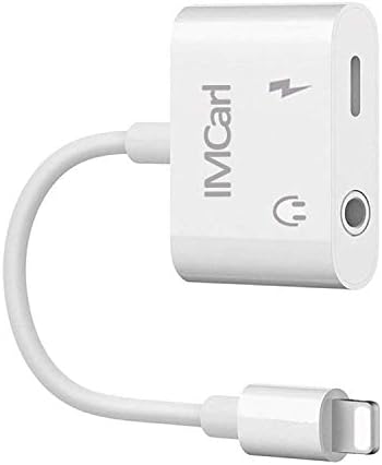 IMCarl Adapter Splitter Dual Adapter Audio Headphone Adapter for Phone 7 Plus/8 Plus/10/XCompatible Support iOS12 higher- white