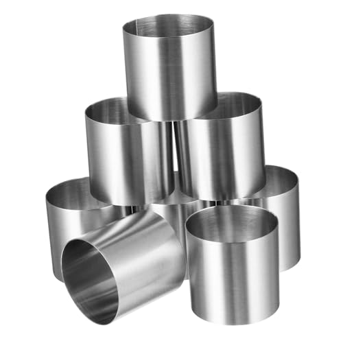 YARNOW 8 Pezzi Anelli per Torta in Acciaio Inossidabile, Mini per Cheesecake E Dessert, Facile da Pulire, Ideale per Casa E caffè, 5x5x5cm