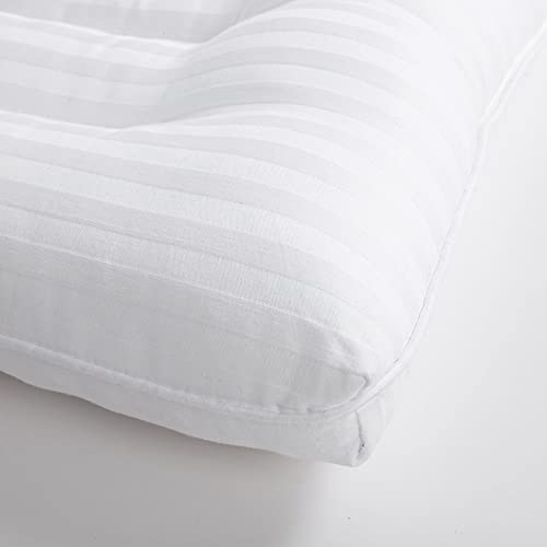 Balapet Stripe Ultra Slim Thin Bed Pillow For Sleeping, 2.5" Height, 100% Cotton Cover Flat Pillow For Stomach And Back Sleepers, White Soft Pillow For Cervical Neck Sleep (King, 1 Pack) #TOP7