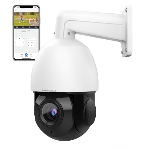 PANOEAGLE 4K PTZ Security Camera,Auto Tracking PoE IP Camera Outoodr,18x Optical Zoom,Smart Human Vehicle Detection,Two-Way Talk,165ft IR Night Vision,Compatible for Hikvision,4818X-IS
