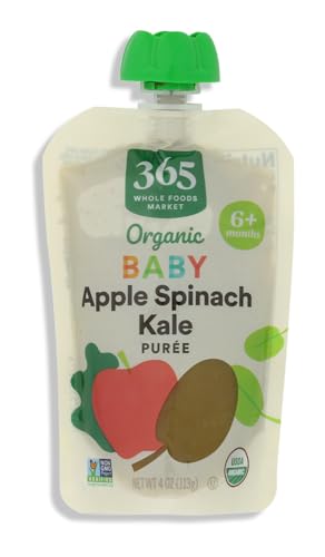 365 by Whole Foods Market Organic Apple Spinach Kale Baby Food Sgl, 4 OZ