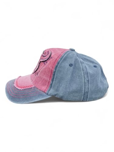 Image of Premium Vintage Denim Baseball Cap for Men & Women | Retro Chicago Bull Skull Design | Washed Distressed Streetwear Hat