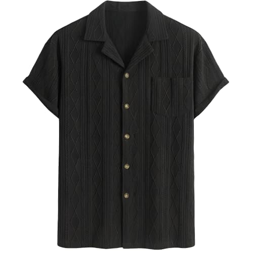 Image of Leriya Fashion Shirt for Man | Mens Casual Shirts | Shirt for Man| Shirts for Mens Stylish |Half Sleeve Button Down Textured Summer Beach Goa Wear Holiday Outfits (Available in Plus Sizes)