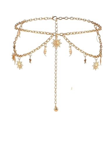 Metal Chain Belt 12pcs Women's Solid Color Decorative Chain - Elegant Sexy Waist Chain - Dress Accessory for Waist