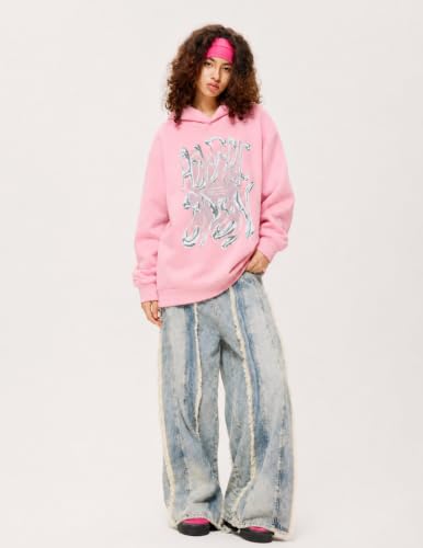 Aelfric Eden Womens Oversized Graphic Hoodies Pullover Y2k Fall Outfits Pink M - image 2