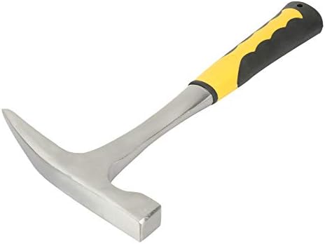 Nicoone Hammer, Rock Pick, Double Head Flat Mouth Geological Survey Mining Tool Brick Duckbill Hammer Pointed Flat Head (Hammer Head 500g)