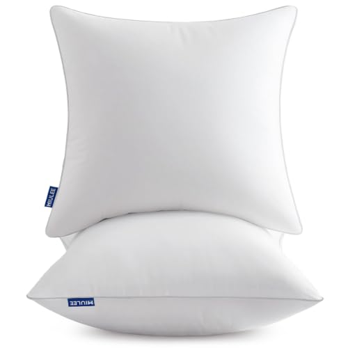 Image of MIULEE 18x18 Pillow Inserts Pack of 2, Throw Pillow Inserts with 100% Cotton Cover, Square Decorative Pillow Inserts for Sofa Bed Couch Bench