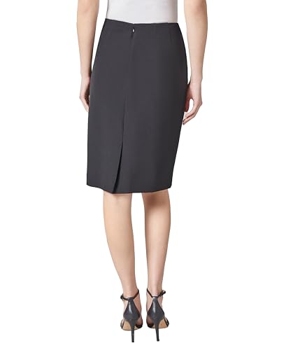 Kasper Women's Petite Stretch Crepe Knee Length Pencil Skirt, Black3