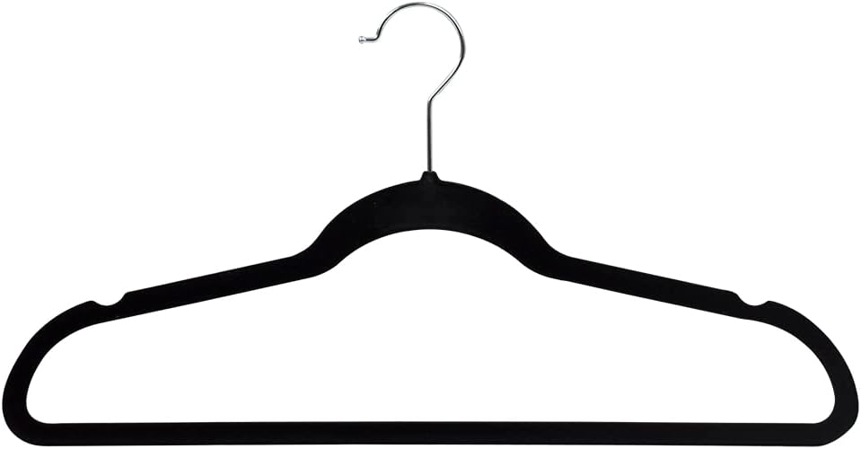 10 PACK VELVET HANGER BLACK