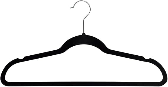 10 Pack Velvet Hanger Black
