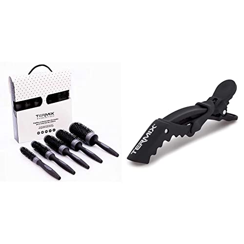 Cepillos redondos Termix Evolution Plus térmicos negro brillante con pinzas