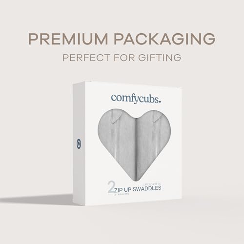 Comfy Cubs Swaddle Blanket with Zipper 2 Pk L - Grey by Comfy Cubs - Image 6