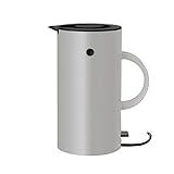 Maße: H 25 cm | D 13, 3 cm Stelton EM77 Wasserkocher in grau, 1.5l, classic line, Ø: 13,3 CM, H: 25 CM