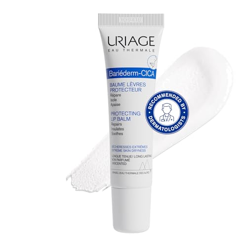 Uriage Bariéderm-CICA Protecting Lip Balm 15ml - Barrier Lip Balm Formulated With Poly-2p Patented Complex - Repairs, Insulates, Soothes - Dry, Chapped Lips - Long-Lasting, High Tolerance, Unscented