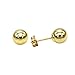 IcedTime 14k Yellow Gold Ball Stud Earrings pushback 3 4 5 6 7 8 10 12 IcedTime 14 MM (6 Millimeters)
