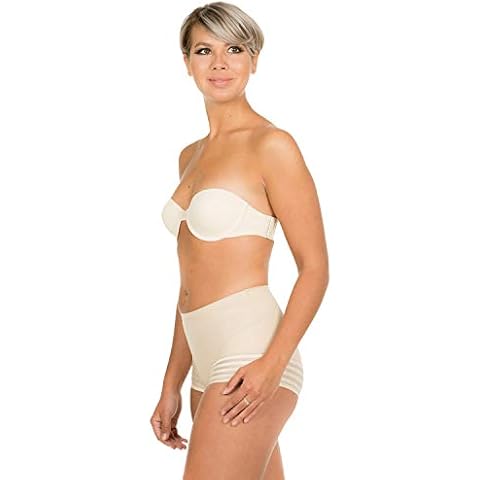 Magic BodyFashion Tummy Squeezer Women's Hi Hipster Shaping Panties Smooth Slimming Briefs (Small, Latte) Cover