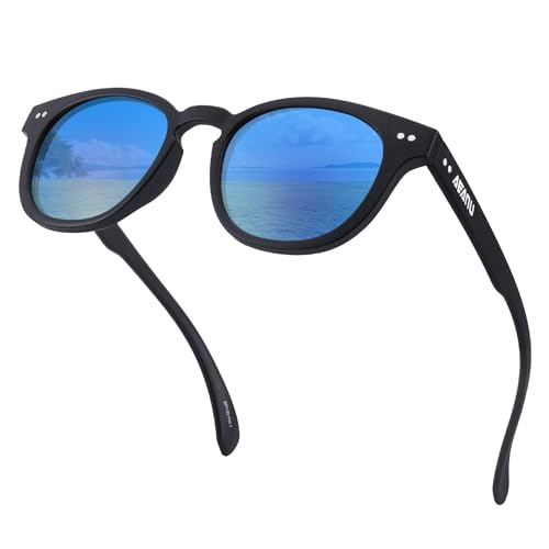 Polarized Sunglasses for Teens – UV400 Color Mirror Lens,Matte Round Frame Small Faces–Driving & Outdoors