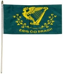 One Dozen Erin Go Bragh 12x18in Stick Flags.