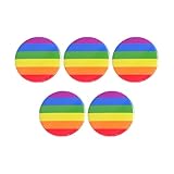 Toyvian 5 Stück Bunte Regenbogen Broschen aus Metall Runde Schal und Kleidungsnadeln Leichte Dekorative Pins für Tasche Jeans und Pride Support