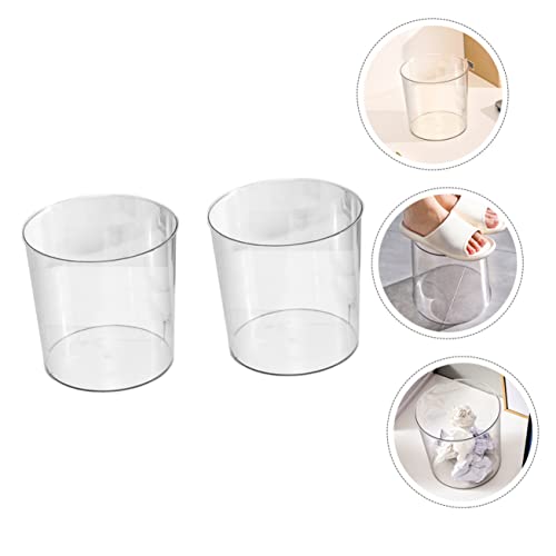 Caneca de basura transparente rectangular 2 piezas Healifty miniatura 4