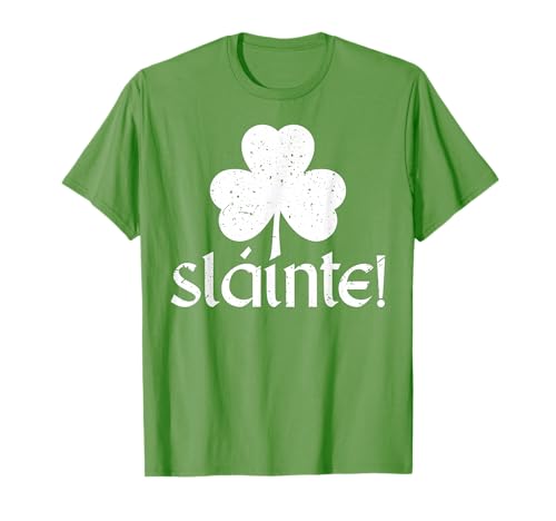 ¡Slainte! Trébol en Verde Día de San Patricio T Clover Divertido Camiseta