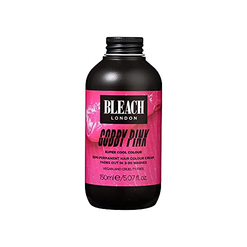 BLEACH LONDON Gobby Pink Super Cool Color - Semi-Permanent Hair Color, Light Bubblegum, Vegan, Cruelty Free, Vibrant Temporary Hair Color Cream, 5.07 fl oz