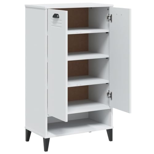 Meuble à chaussures Viken en bois d'ingénierie blanc durable - 6