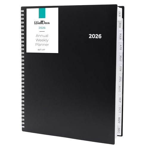 WallDeca 2026 Planner, Agenda Planner With Weekly And Monthly View, Daily Agenda Book And Yearly...