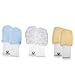 Boy Baby Mittens, blue, grey and white, fits larger hands age 6-12 months, value pack of 3